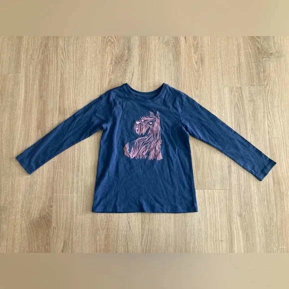 Tea Collection Kids Happy Hund Dog Long Sleeve Graphic Tee - Size 6 - Picture 3 of 10